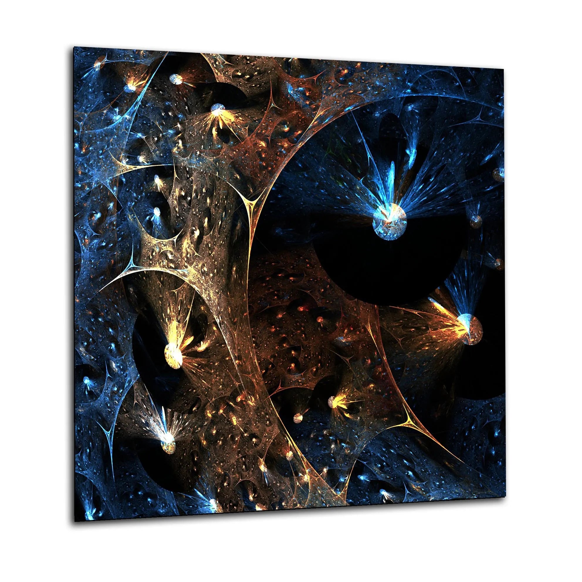 Blue Webs Glass Splashback