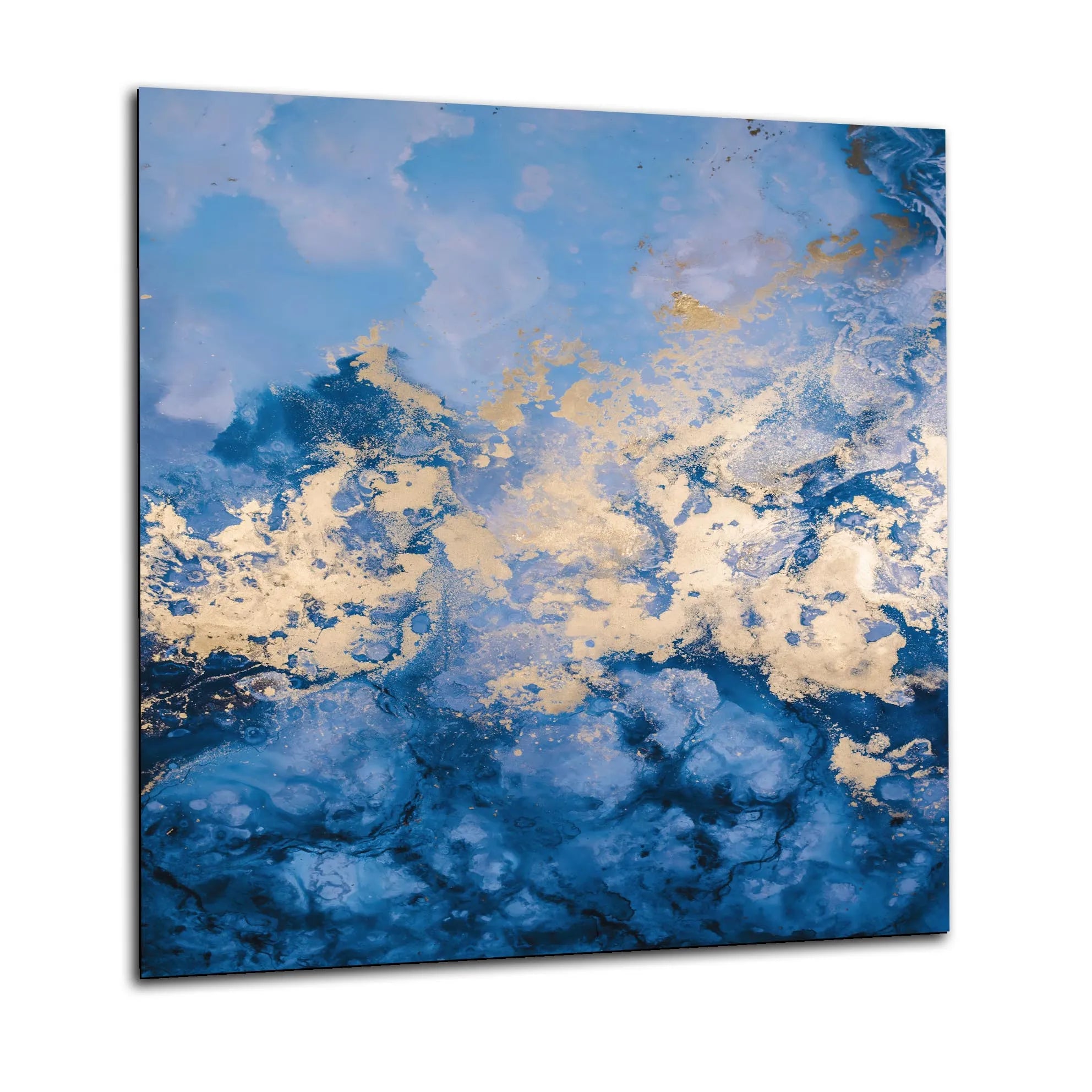 Blue Gold Glass Splashback