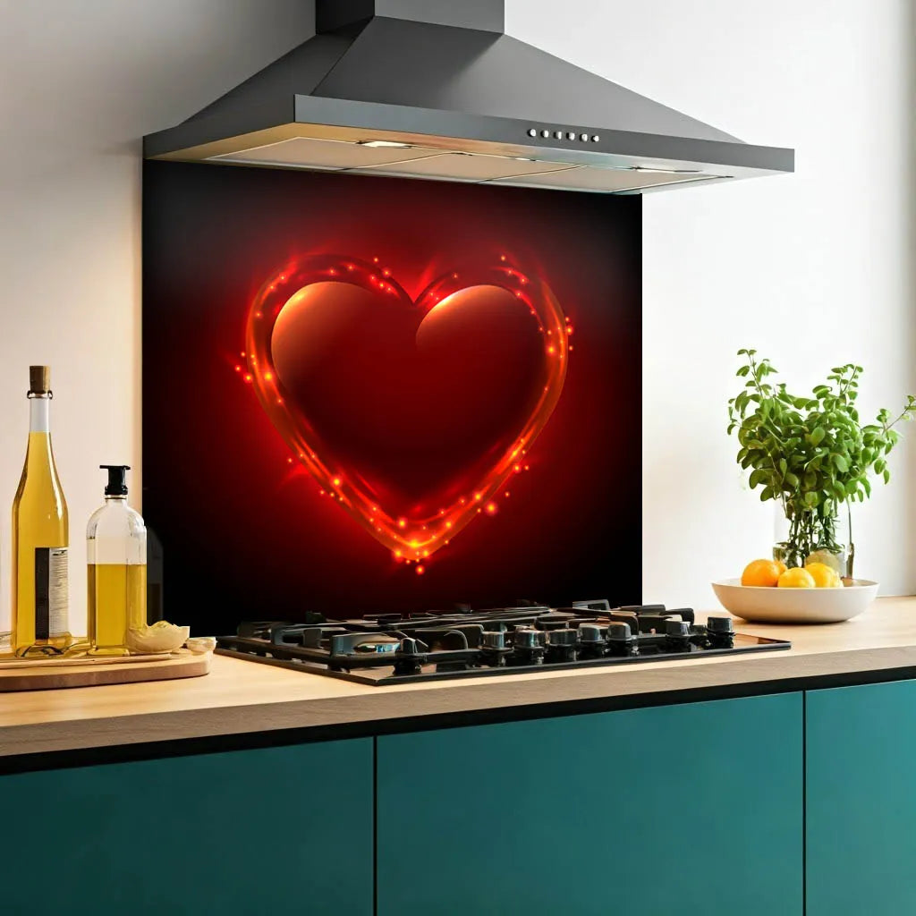 Molten Heart Glass Splashback