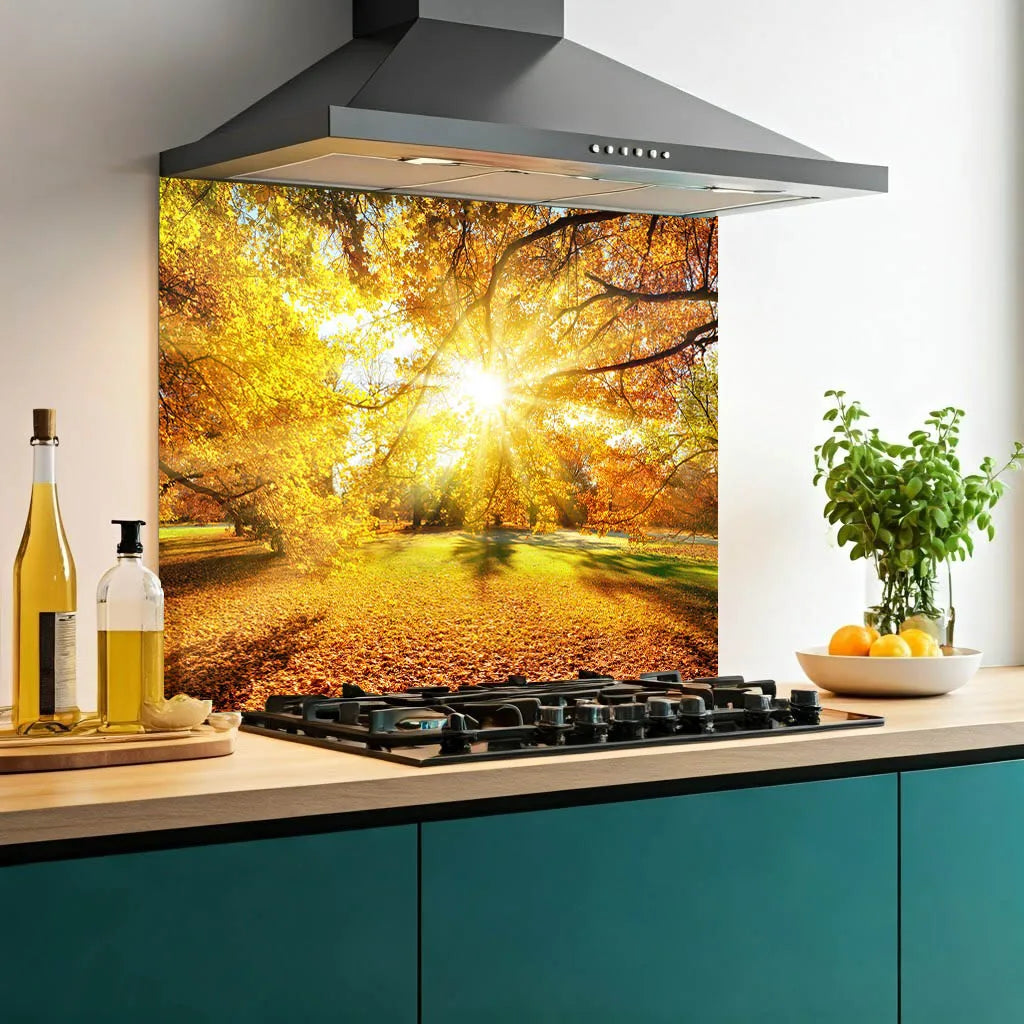 Autumn Sunset Glass Splashback