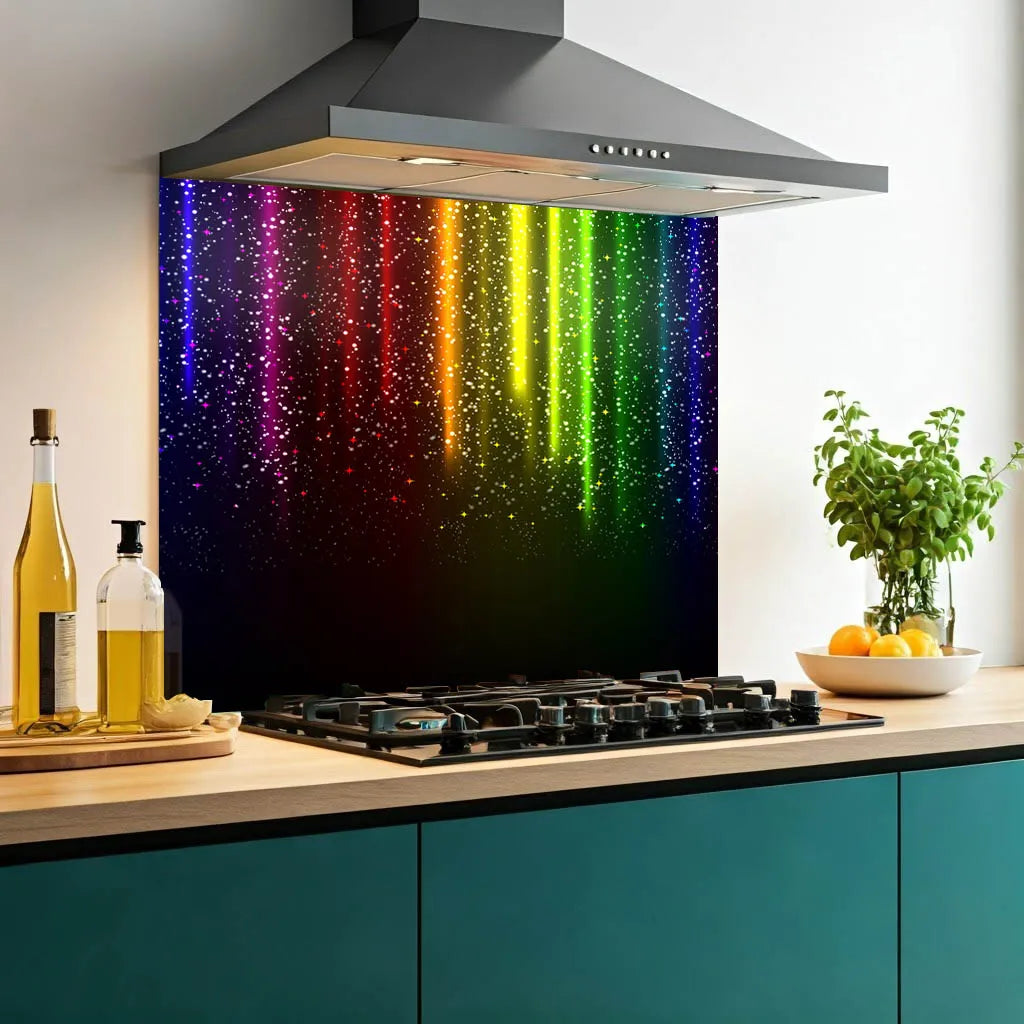 Multicoloured Rain Glass Splashback