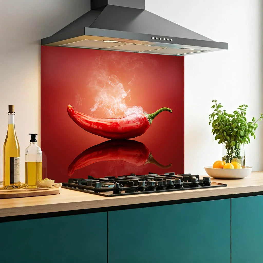 Smoking Chilli Glass Splashback