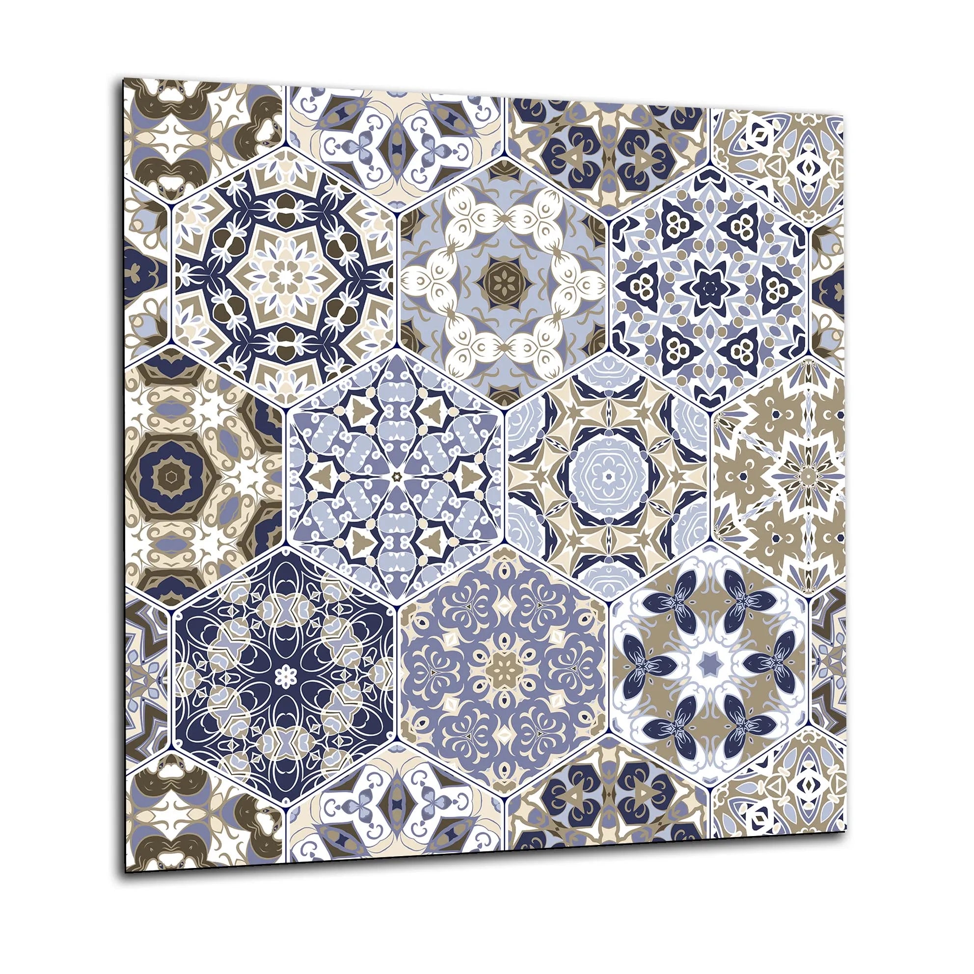 Gold Blue Mosaic Glass Splashback