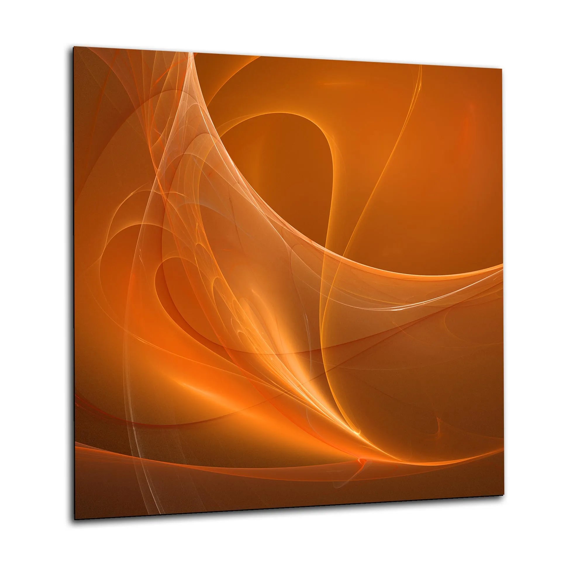 Orange Waves Glass Splashback
