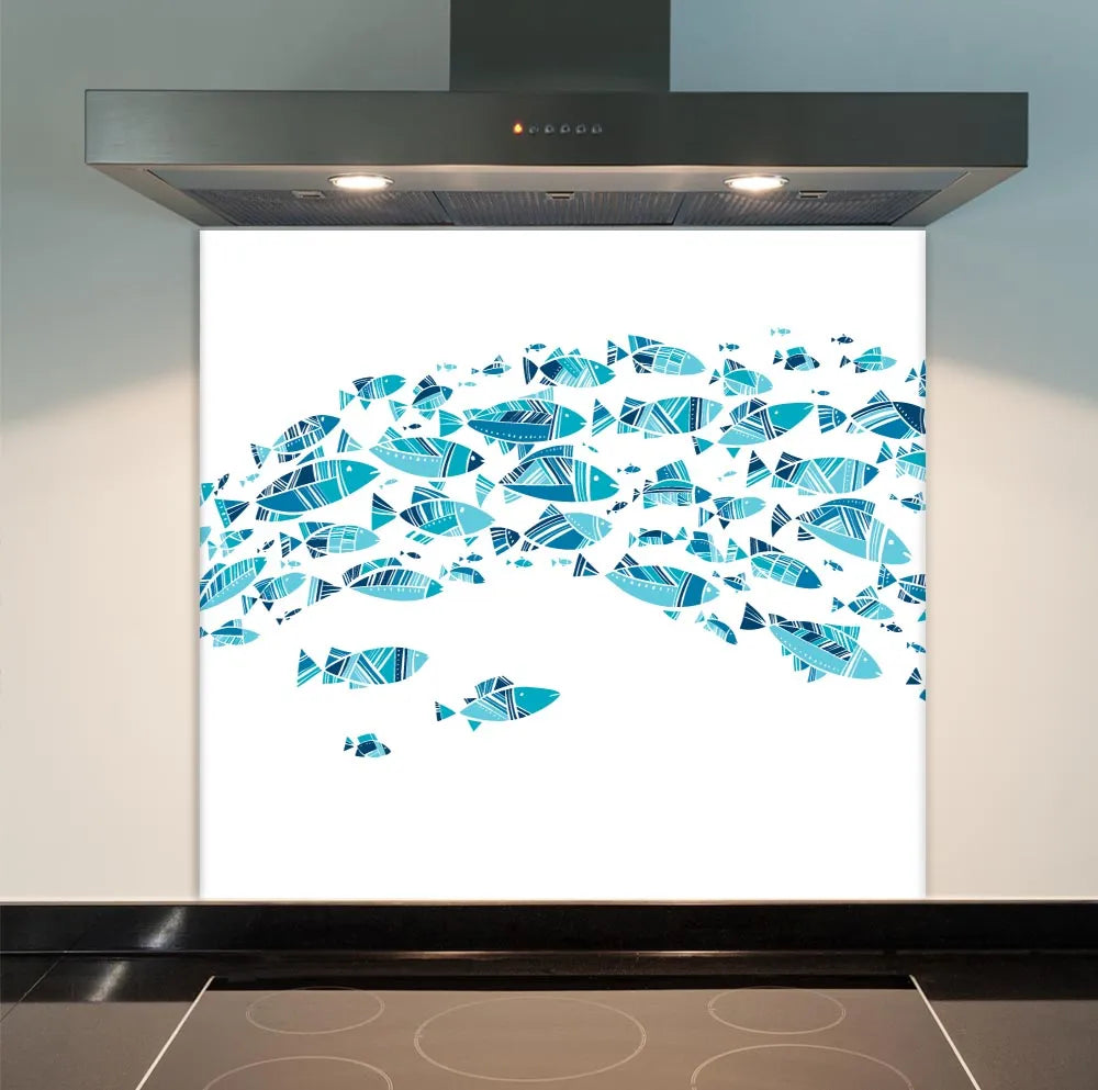 Blue Fish Glass Splashback