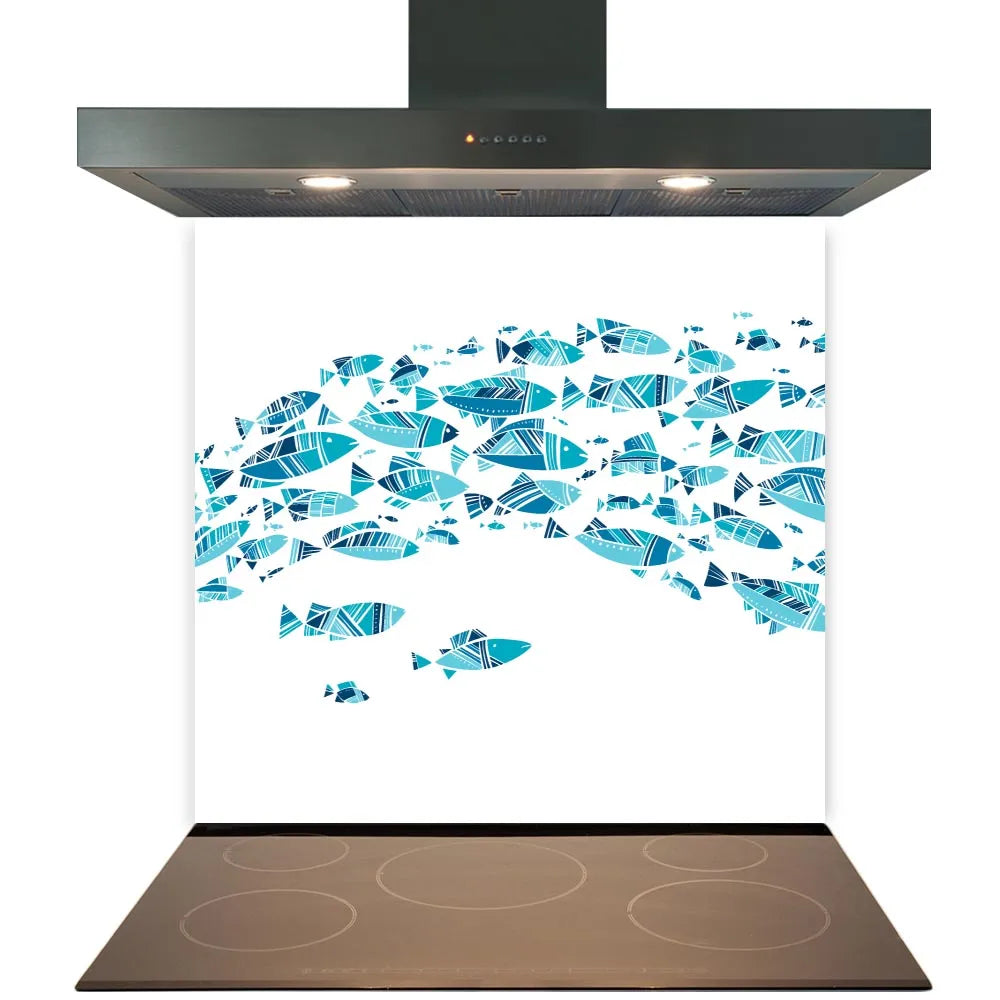 Blue Fish Glass Splashback