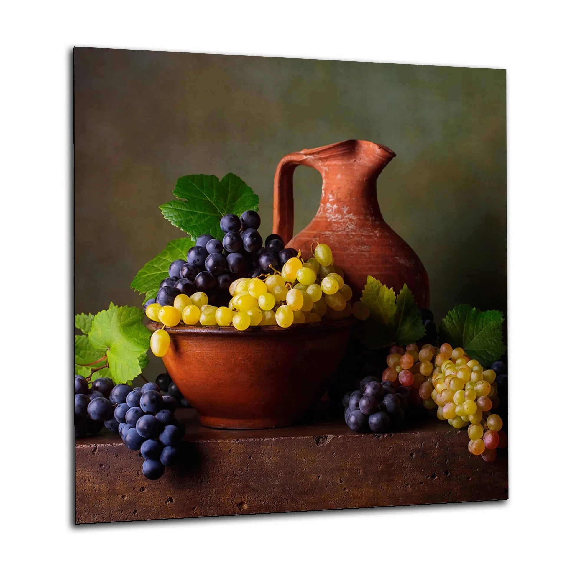 Terracotta Grapes Glass Splashback