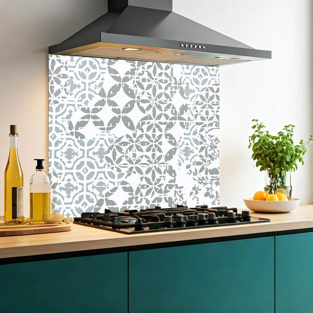 Blue Mosaic Glass Splashback