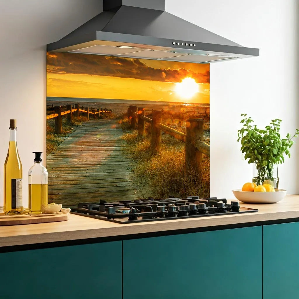 Sunset Beach Glass Splashback