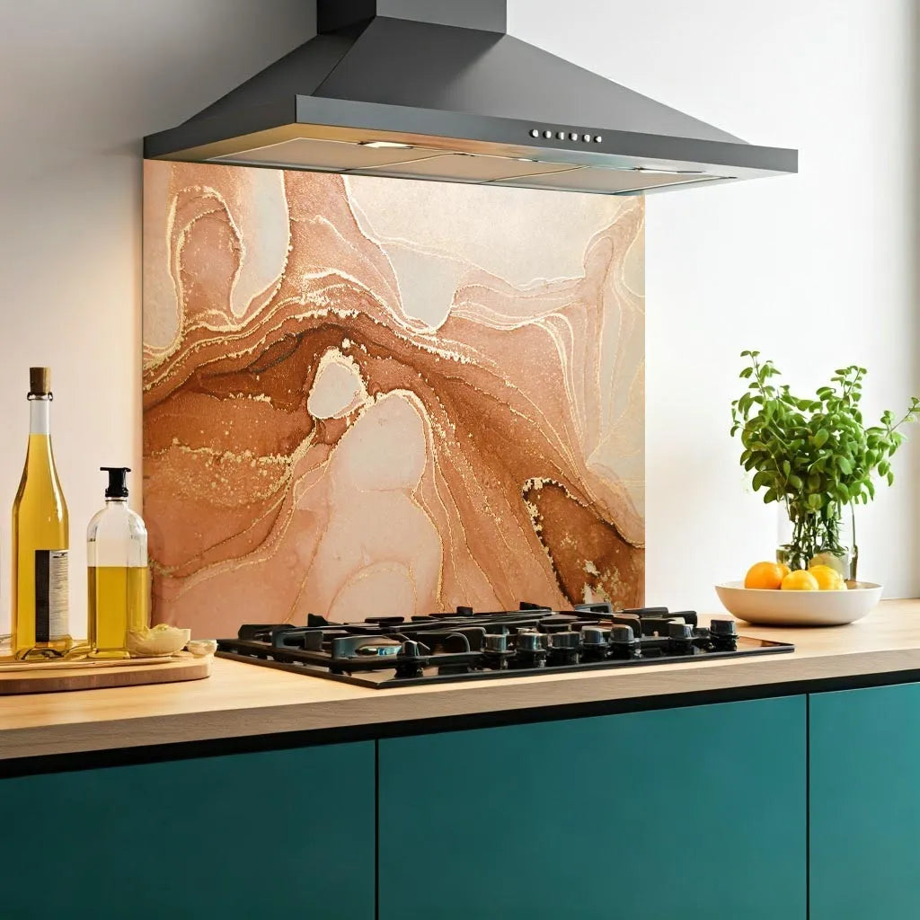 Gold Copper Deluxe Glass Splashback