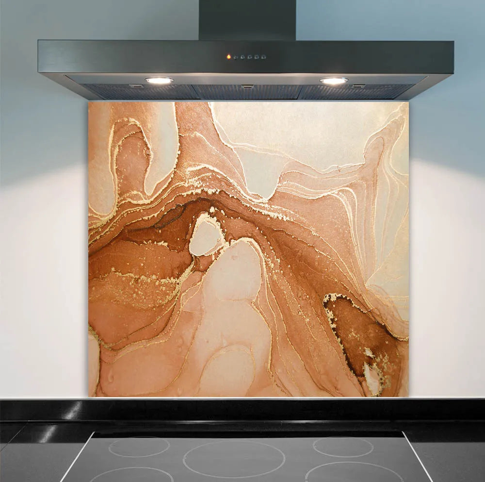 Gold Copper Deluxe Glass Splashback