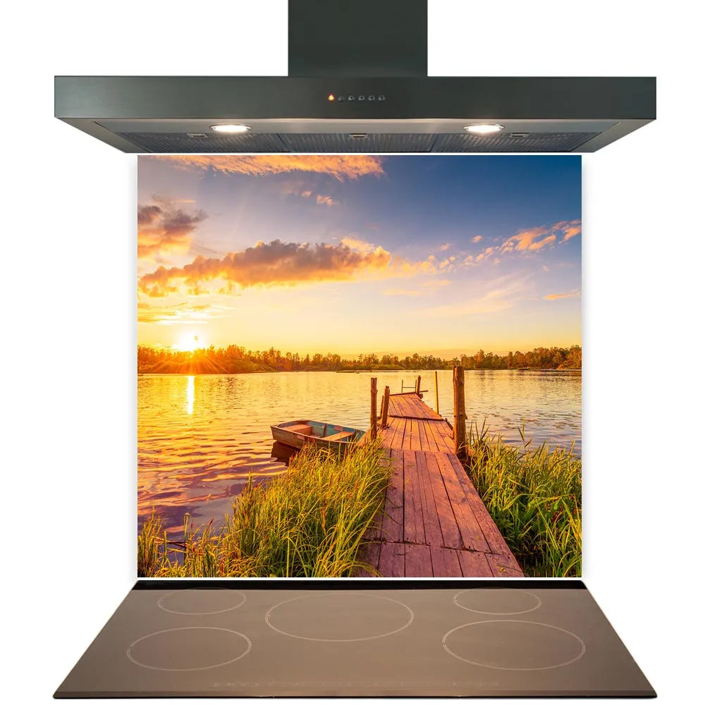 Sunset Jetty Glass Splashback