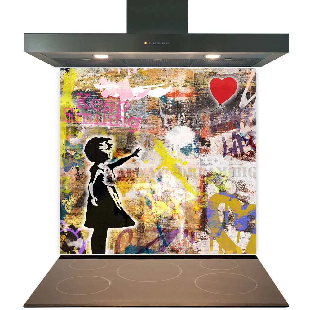 Balloon Girl Glass Splashback