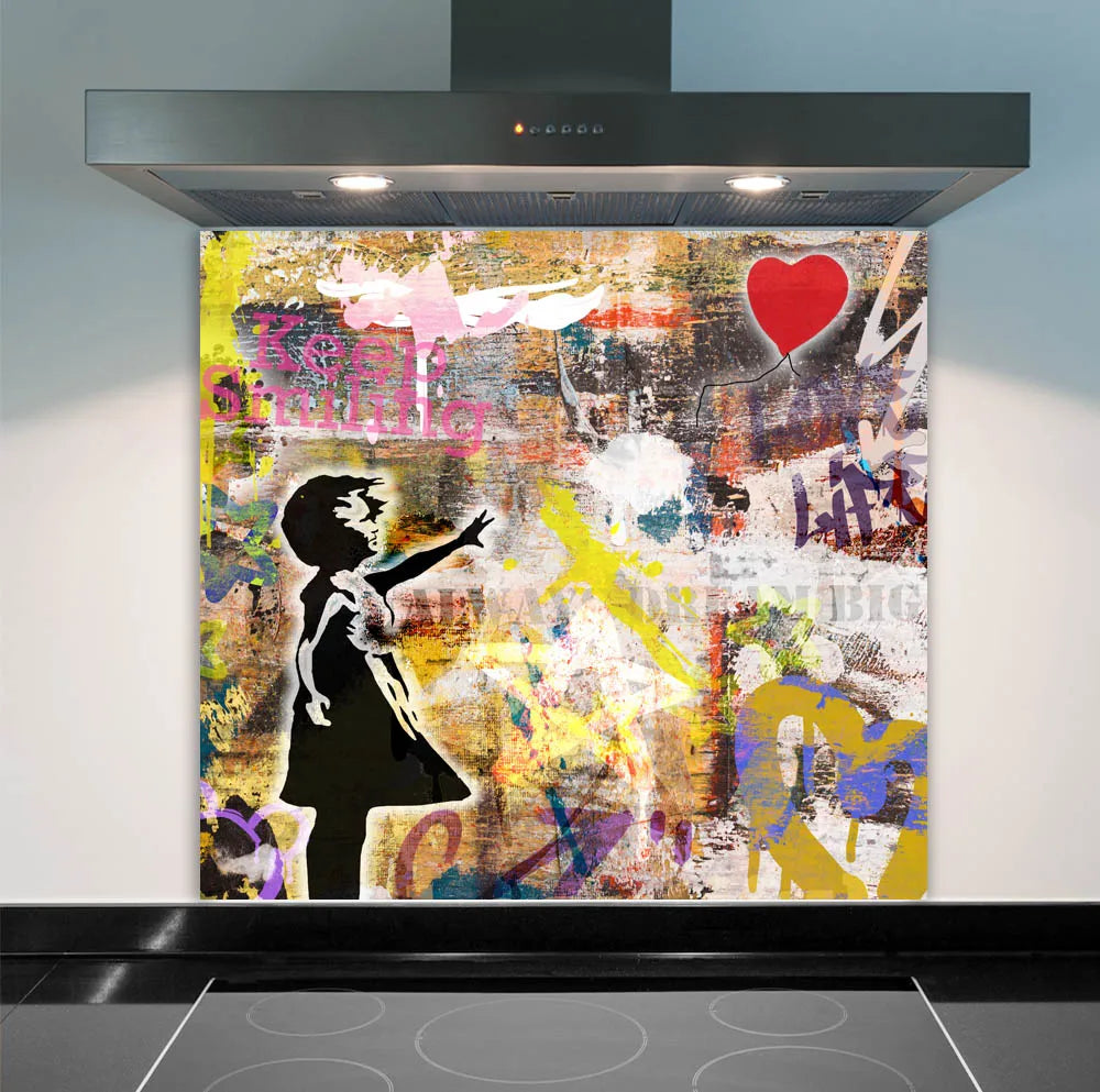 Balloon Girl Glass Splashback
