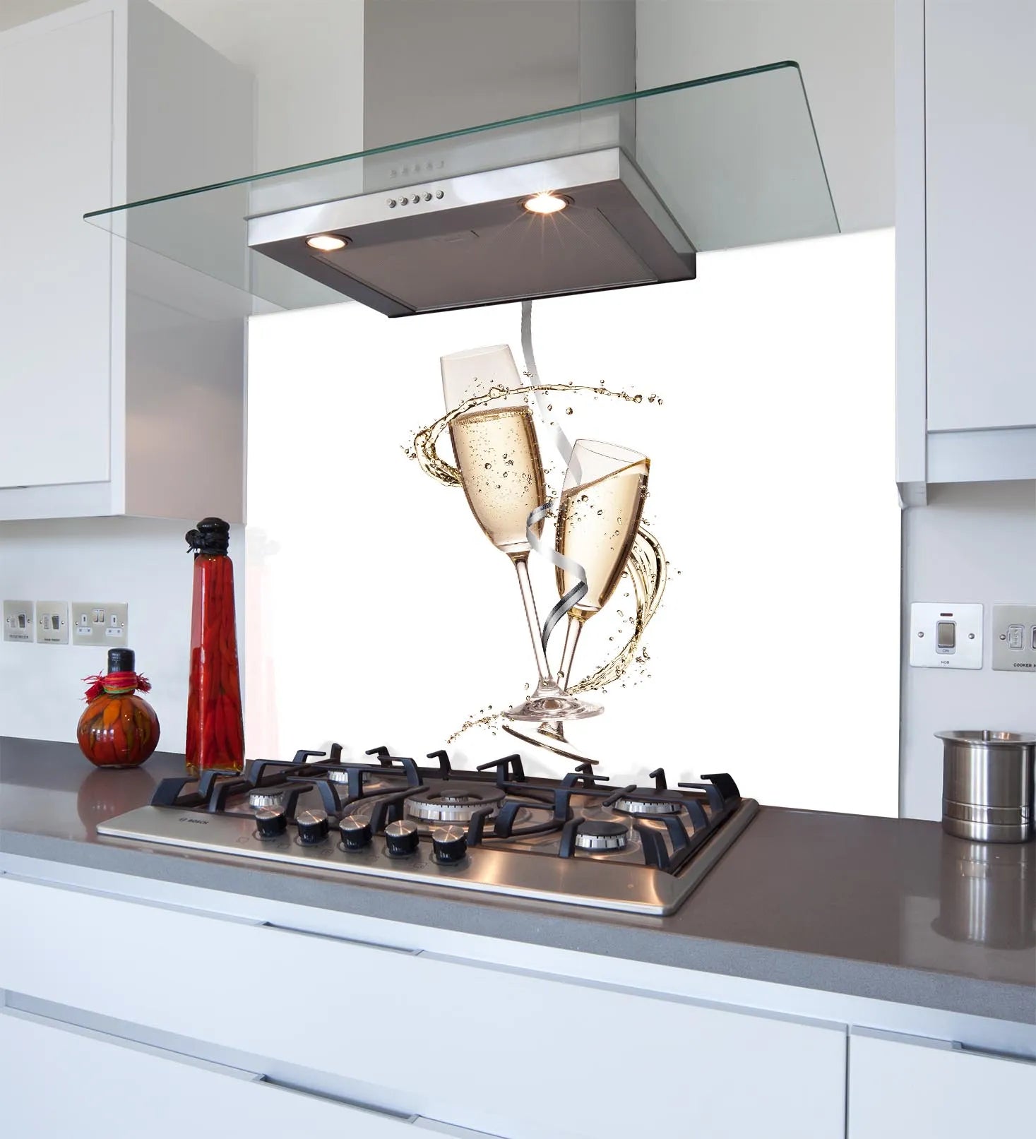 White Champagne Kitchen Splashback