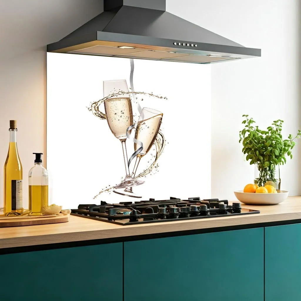 White Champagne Kitchen Splashback