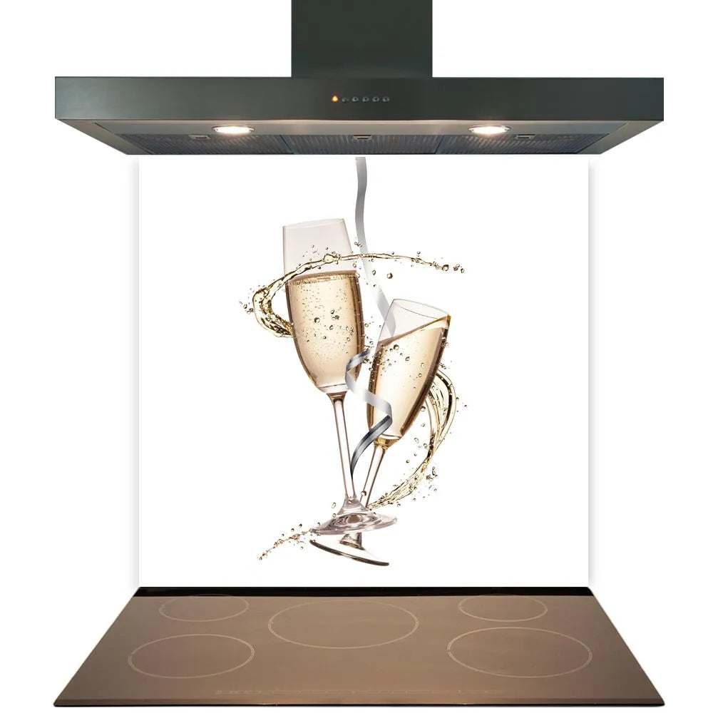 White Champagne Glass Splashback
