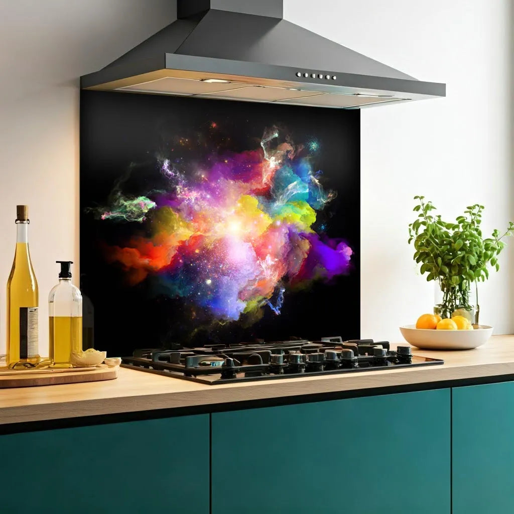 Powder Burst Glass Splashback