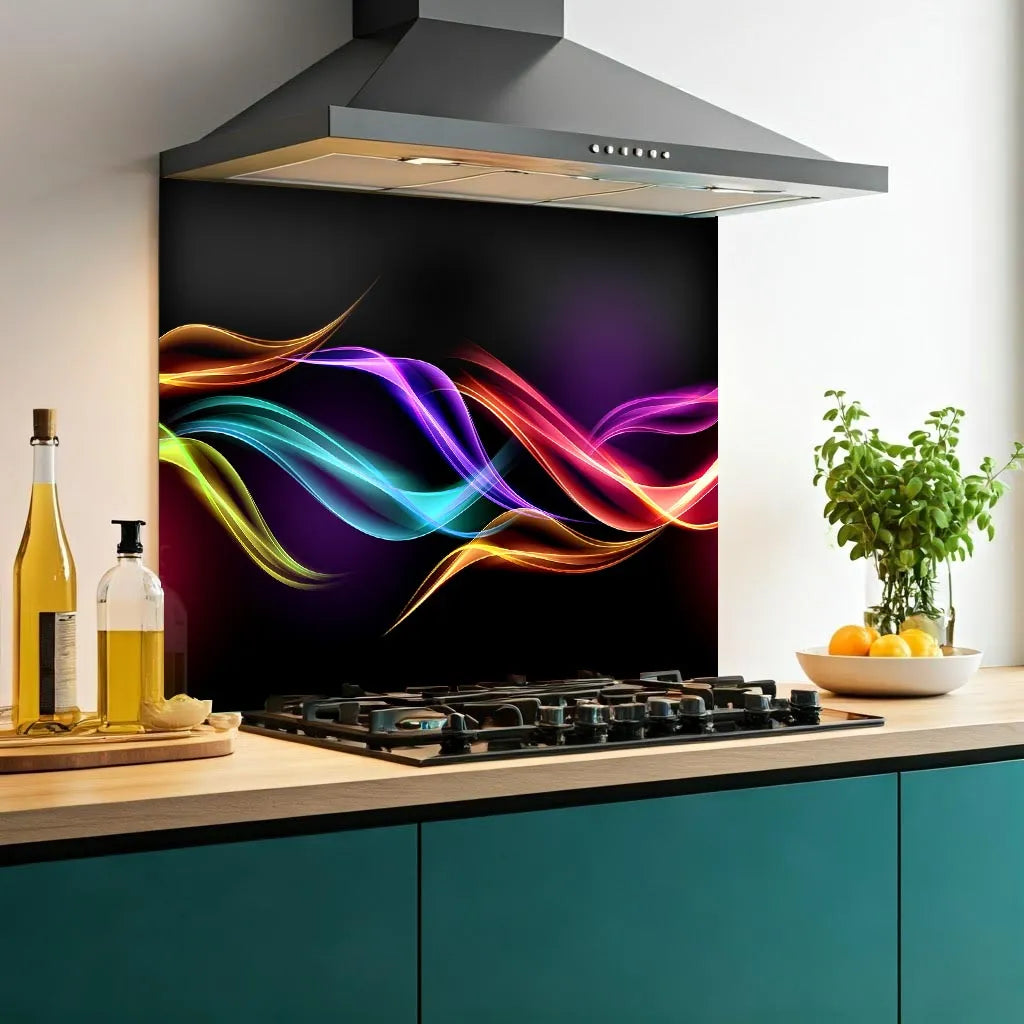 Dynamic Wave Glass Splashback