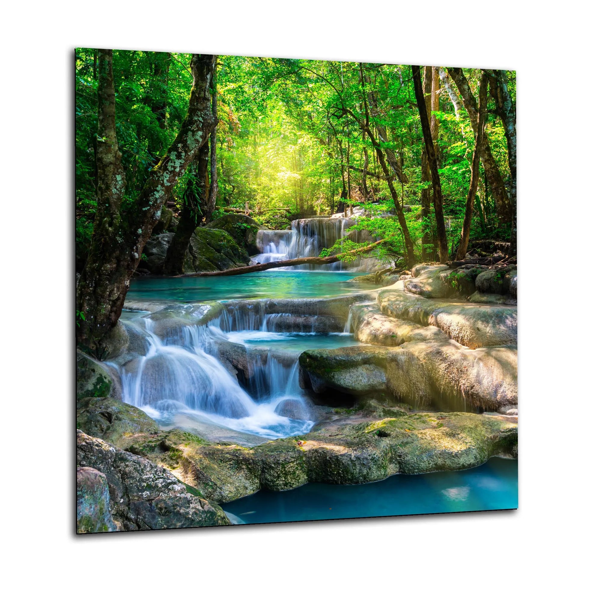 Blue Waterfall Glass Splashback