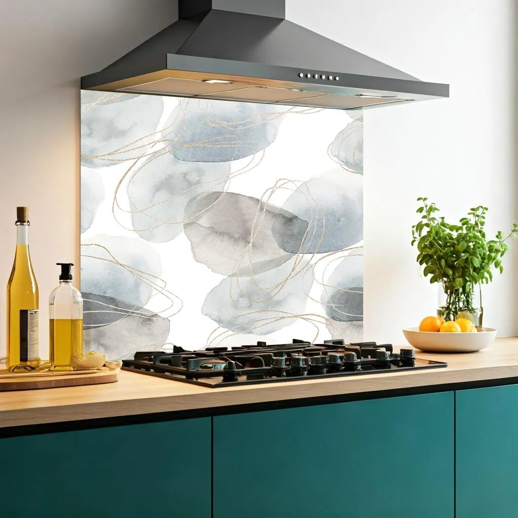 Abstract Puddles Glass Splashback