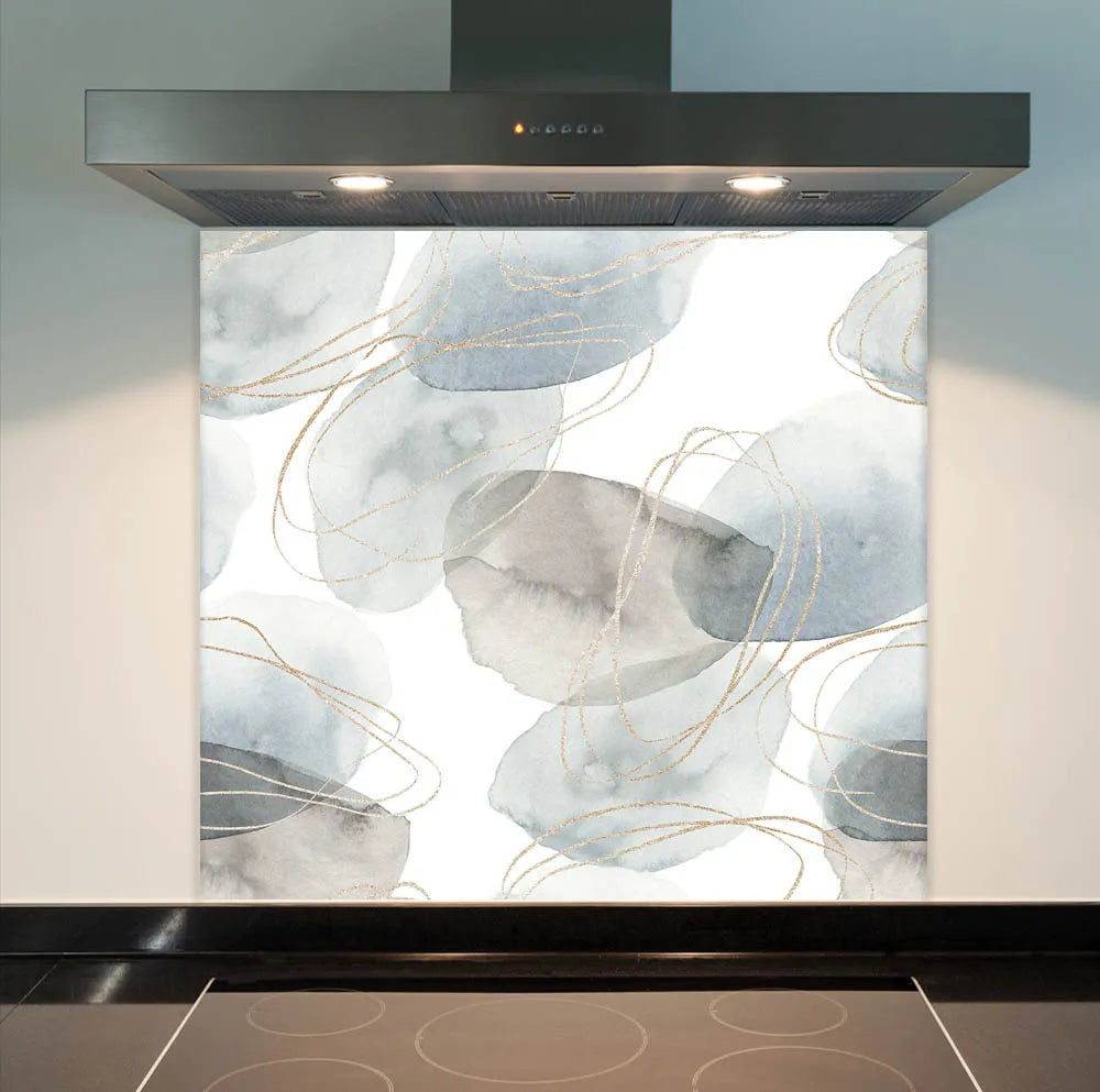 Abstract Puddles Glass Splashback
