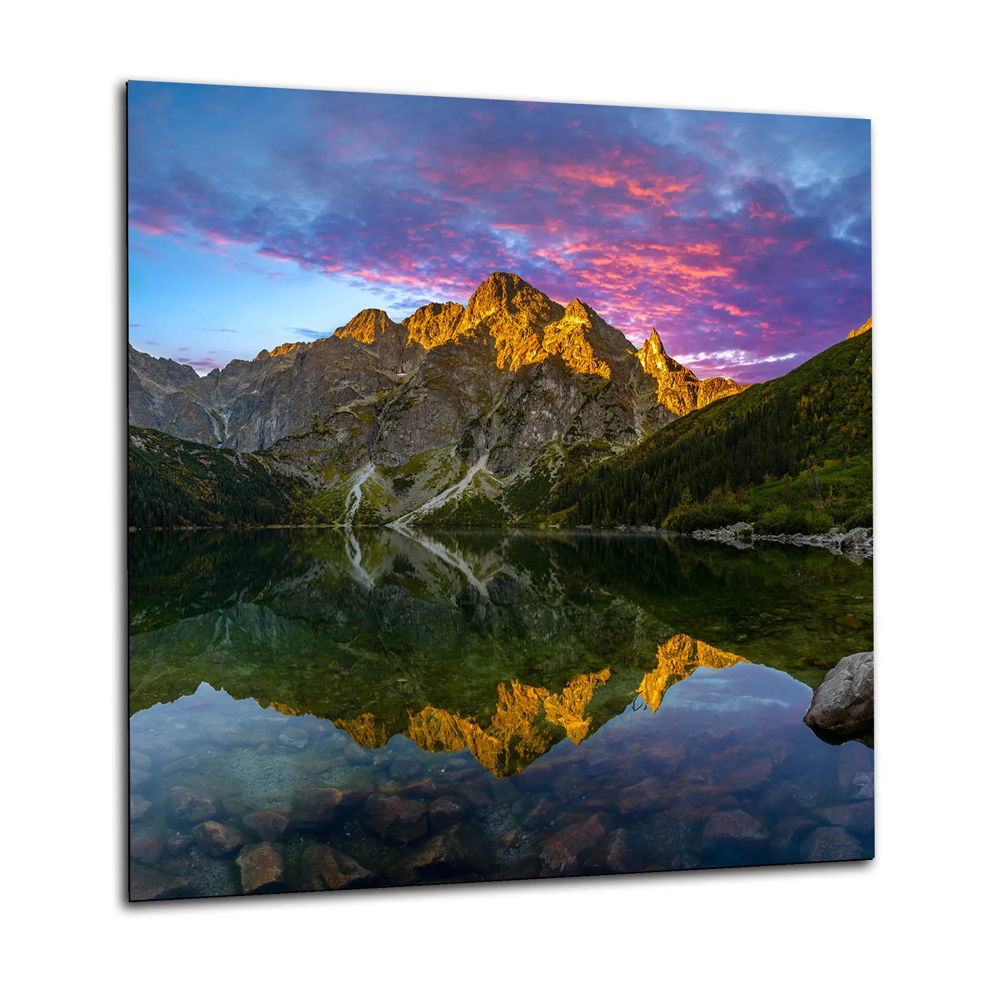 Mountain Sunset Glass Splashback