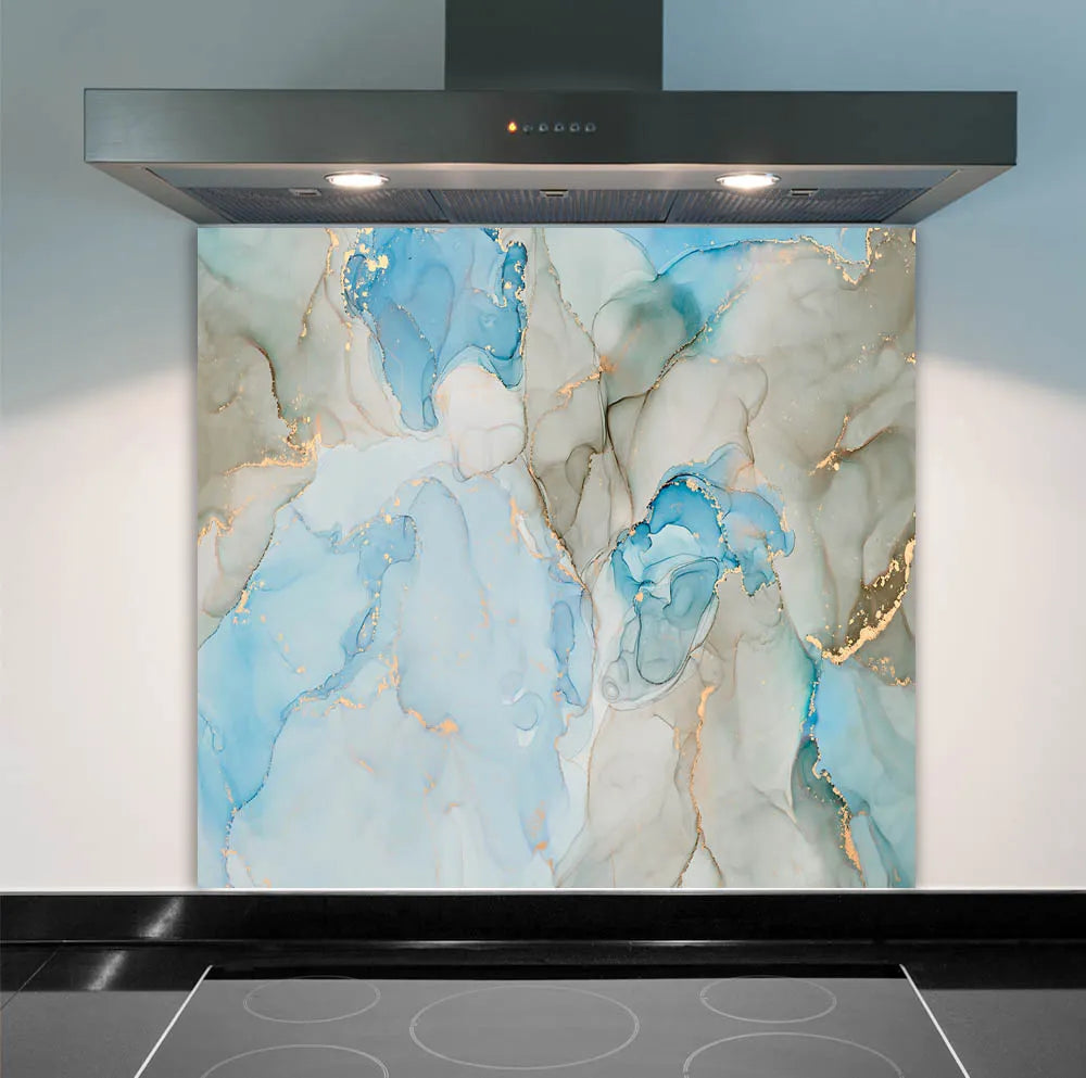Light Blue Deluxe Glass Splashback
