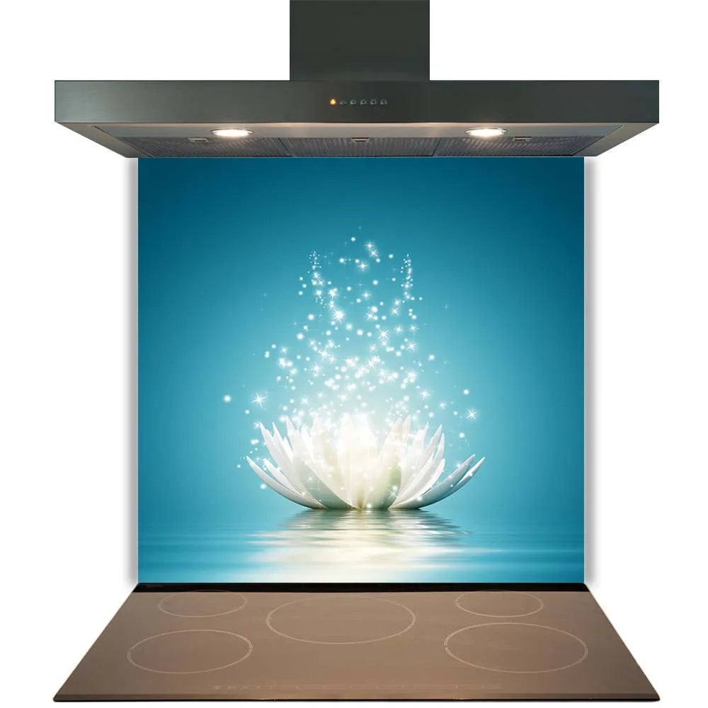 Blue Lotus Glass Splashback