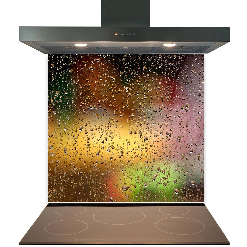 Abstract Rain Glass Splashback