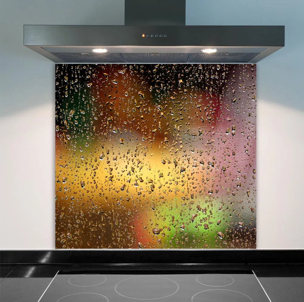 Abstract Rain Glass Splashback