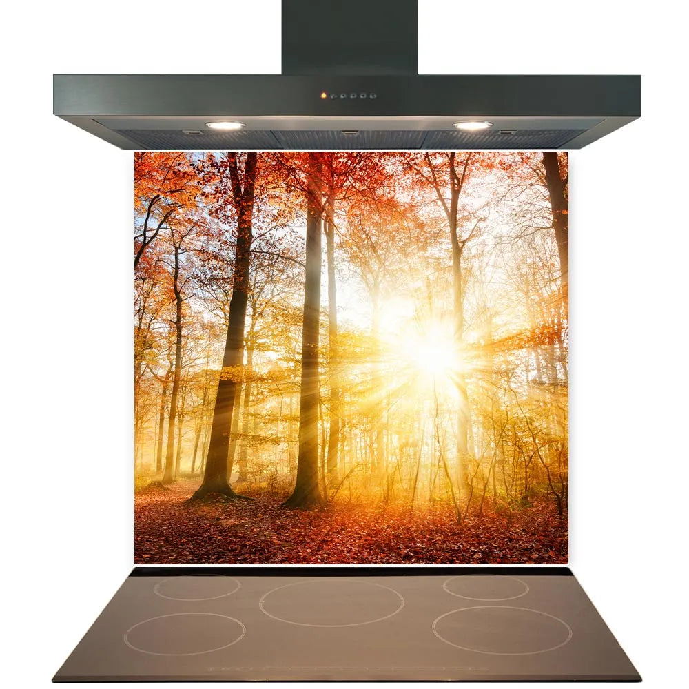 Autumn Leaves Glass Splashback