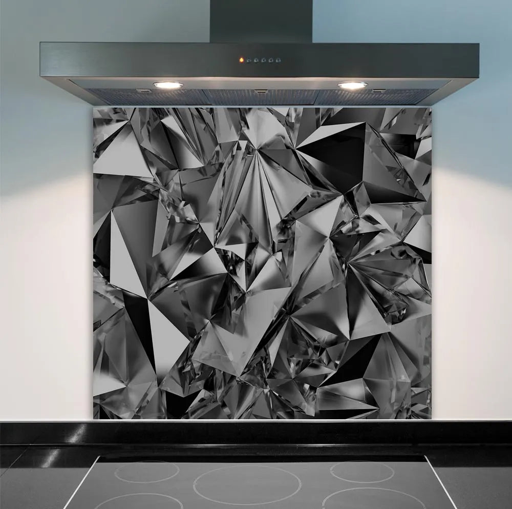 Black Crystal Glass Splashback