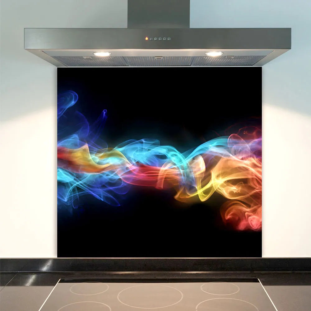 Coloured Smoke Black Glass Splashback