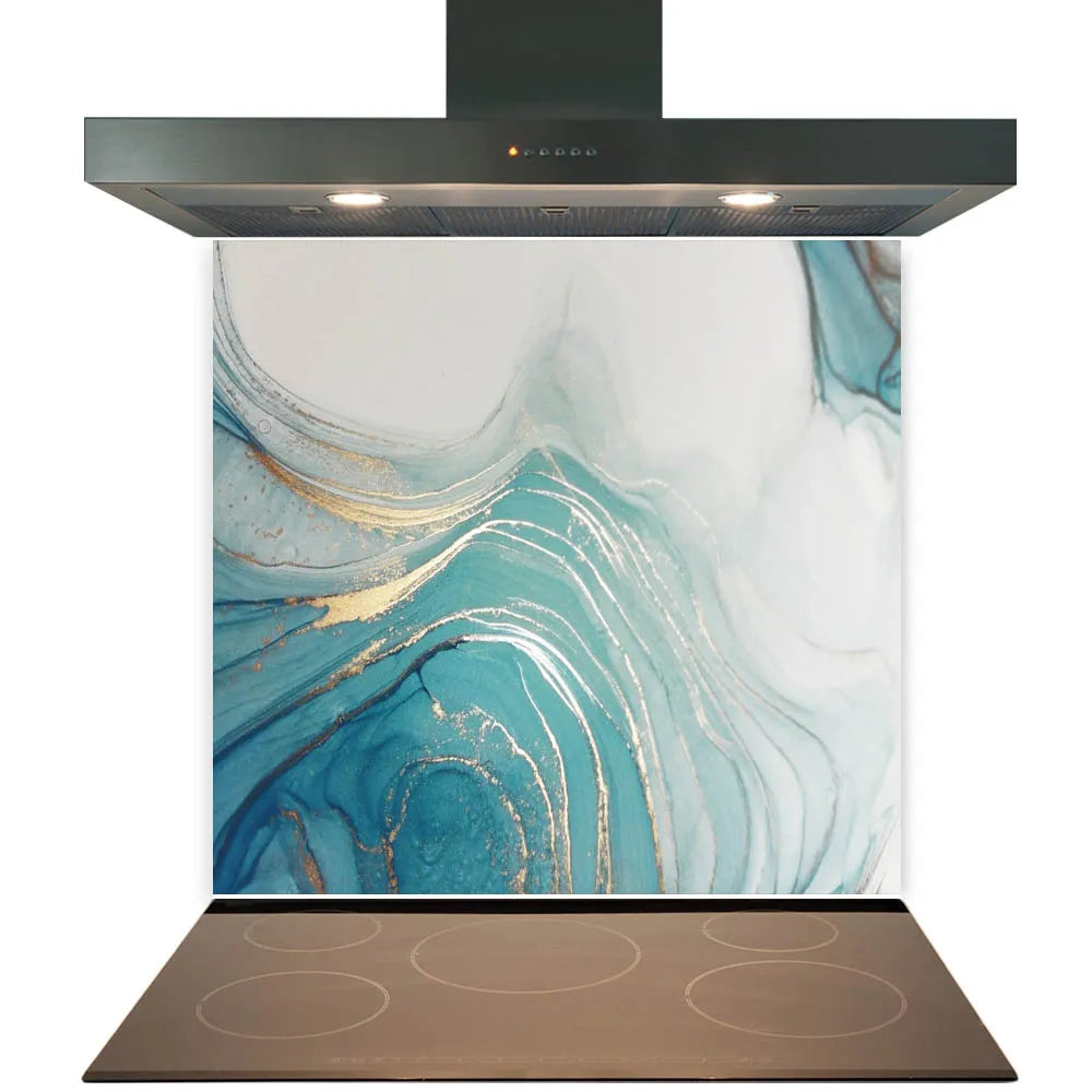 Blue Aqua Deluxe Glass Splashback
