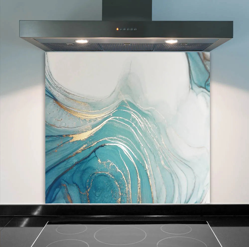 Blue Aqua Deluxe Glass Splashback