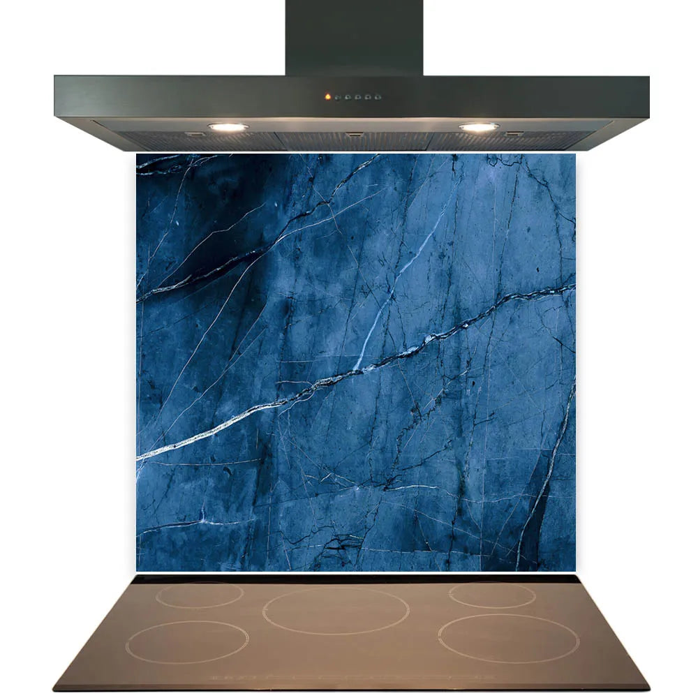 Blue Marble Glass Splashback