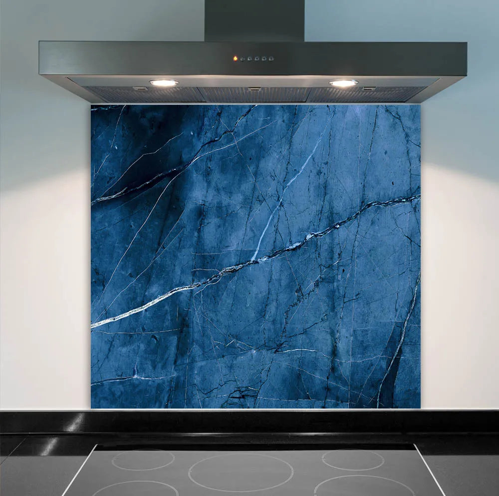 Blue Marble Glass Splashback