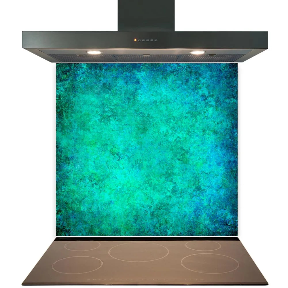 Blue Mottle Glass Splashback