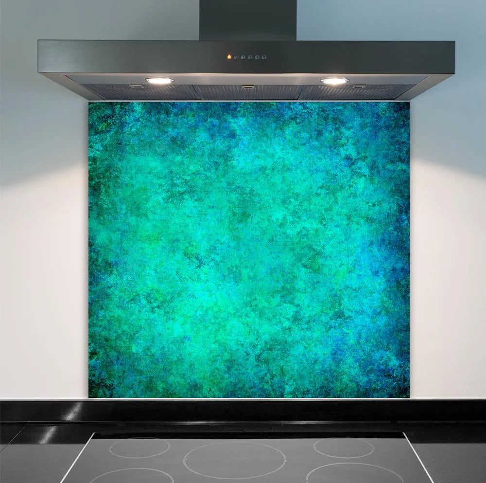 Blue Mottle Glass Splashback