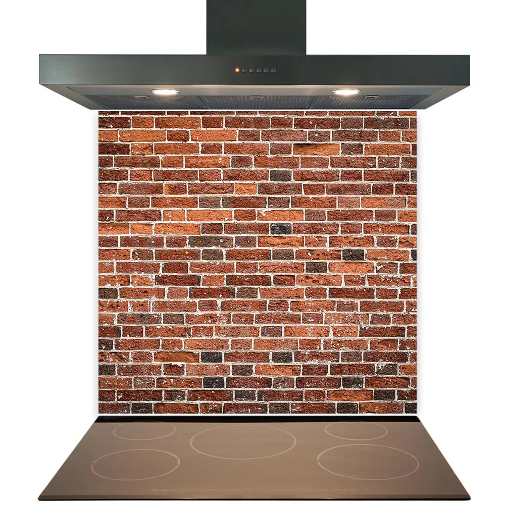 Brown Brick Effect Glass Splashback