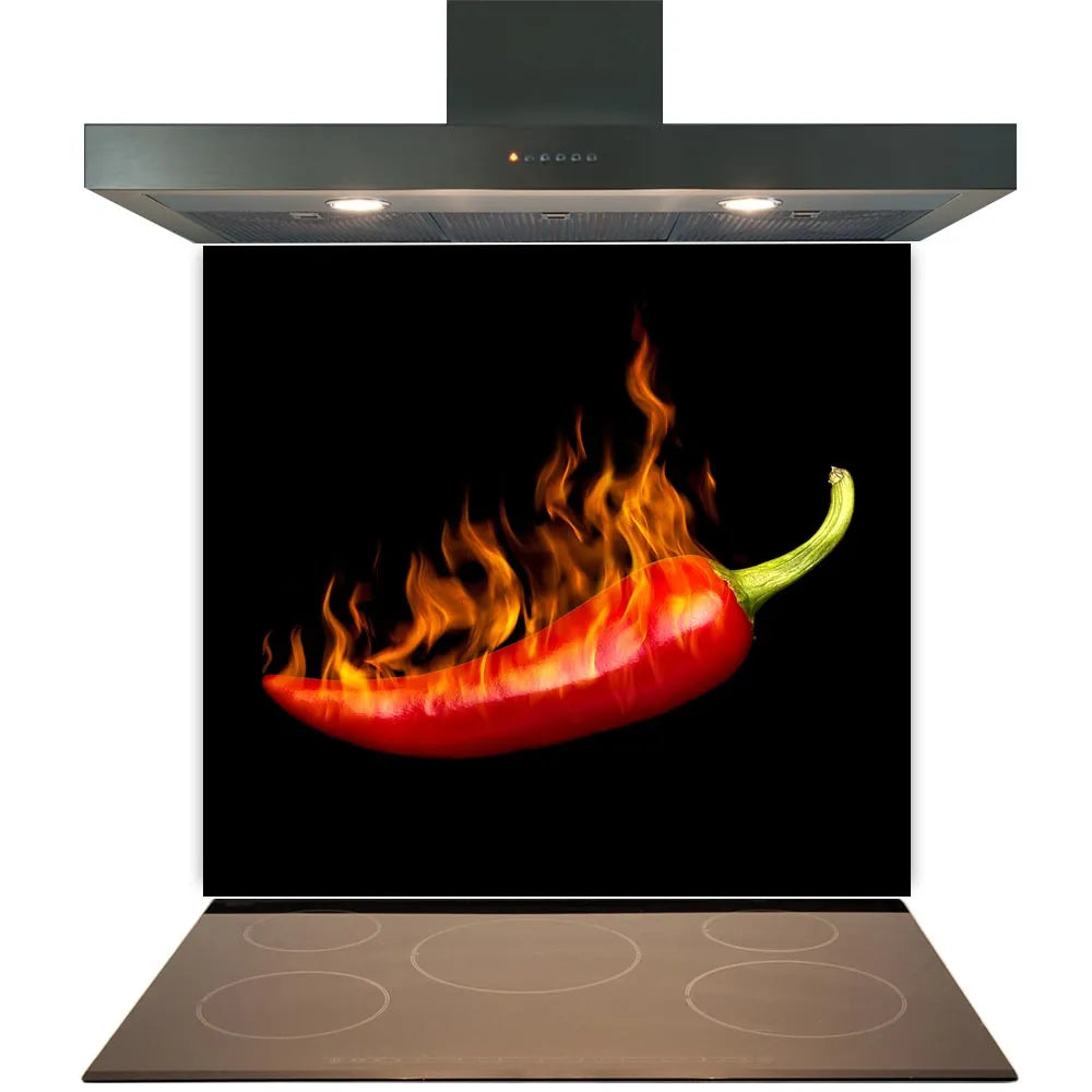 Burning Chilli Glass Splashback