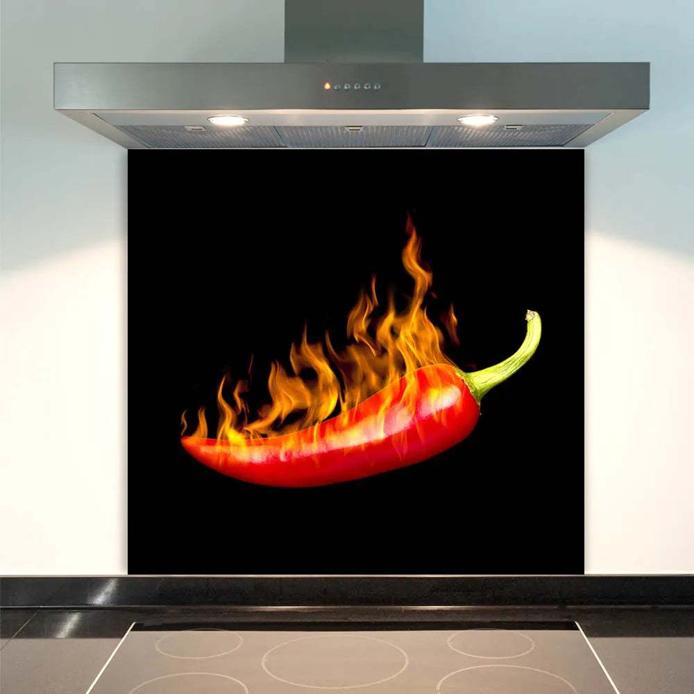 Burning Chilli Glass Splashback