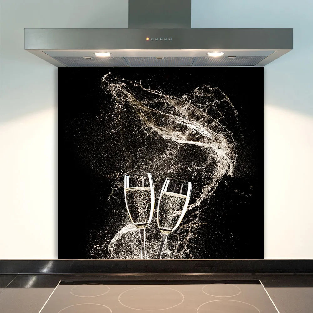 Champagne Swirls Glass Splashback