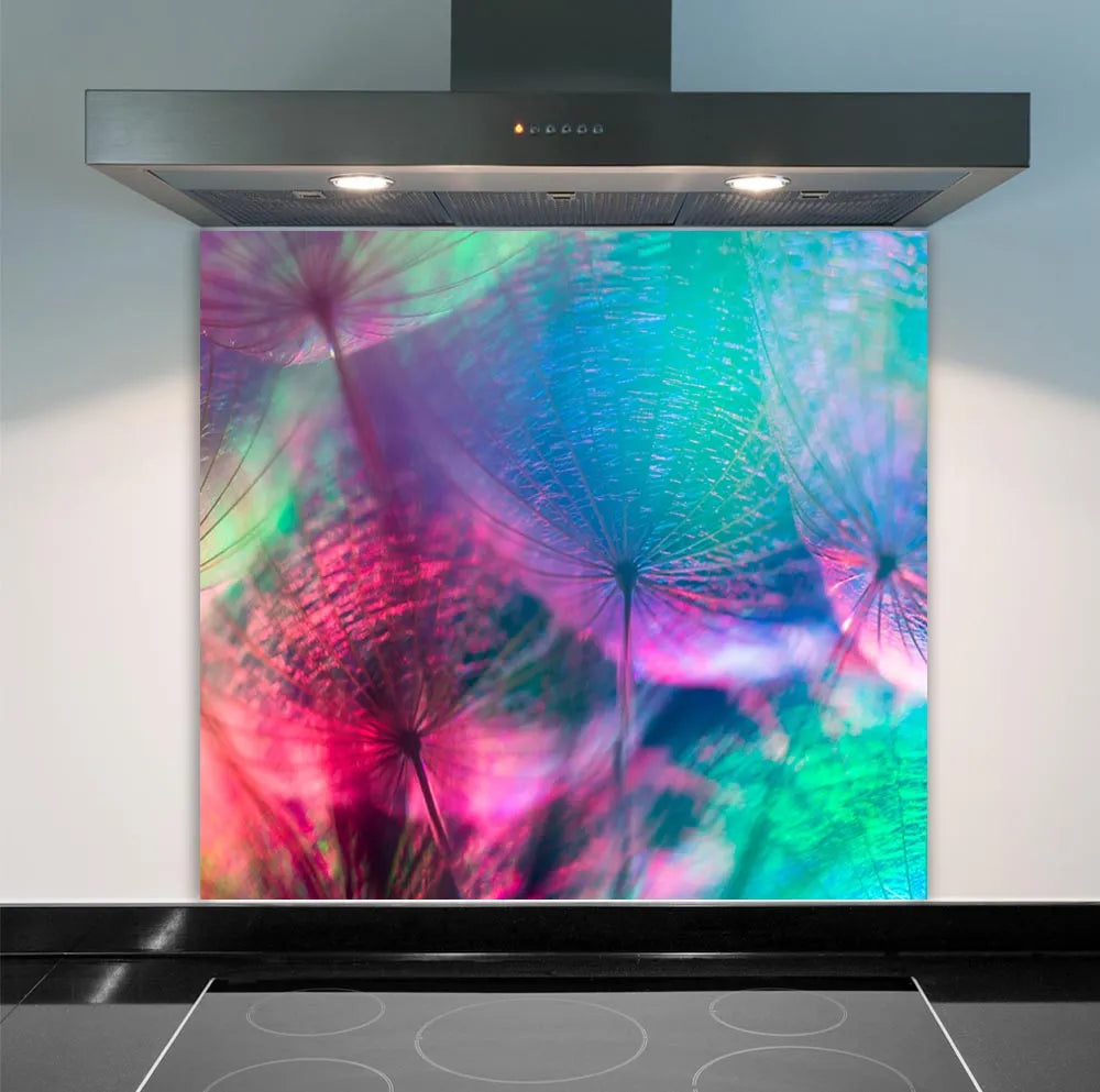 Coloured Dandelions Kitchen Splashback