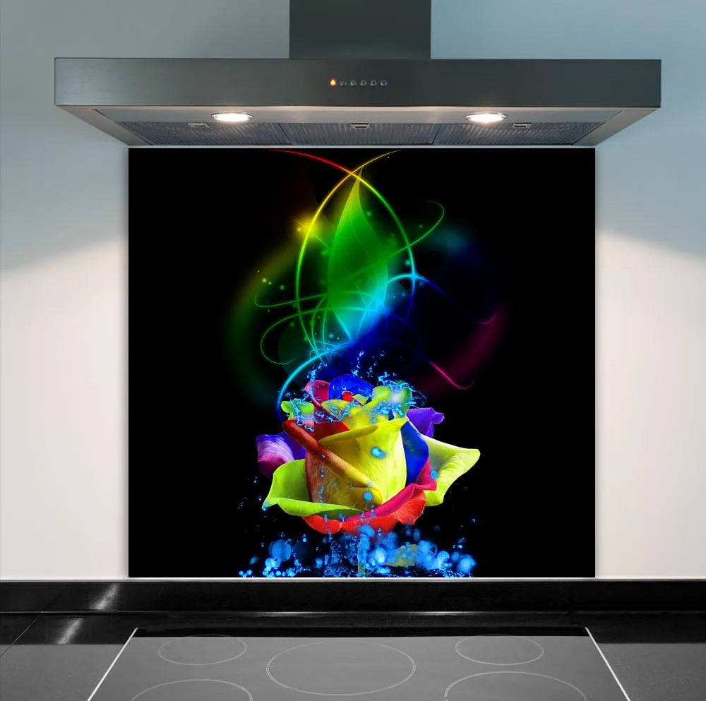 Colourful Rose Kitchen Splashback