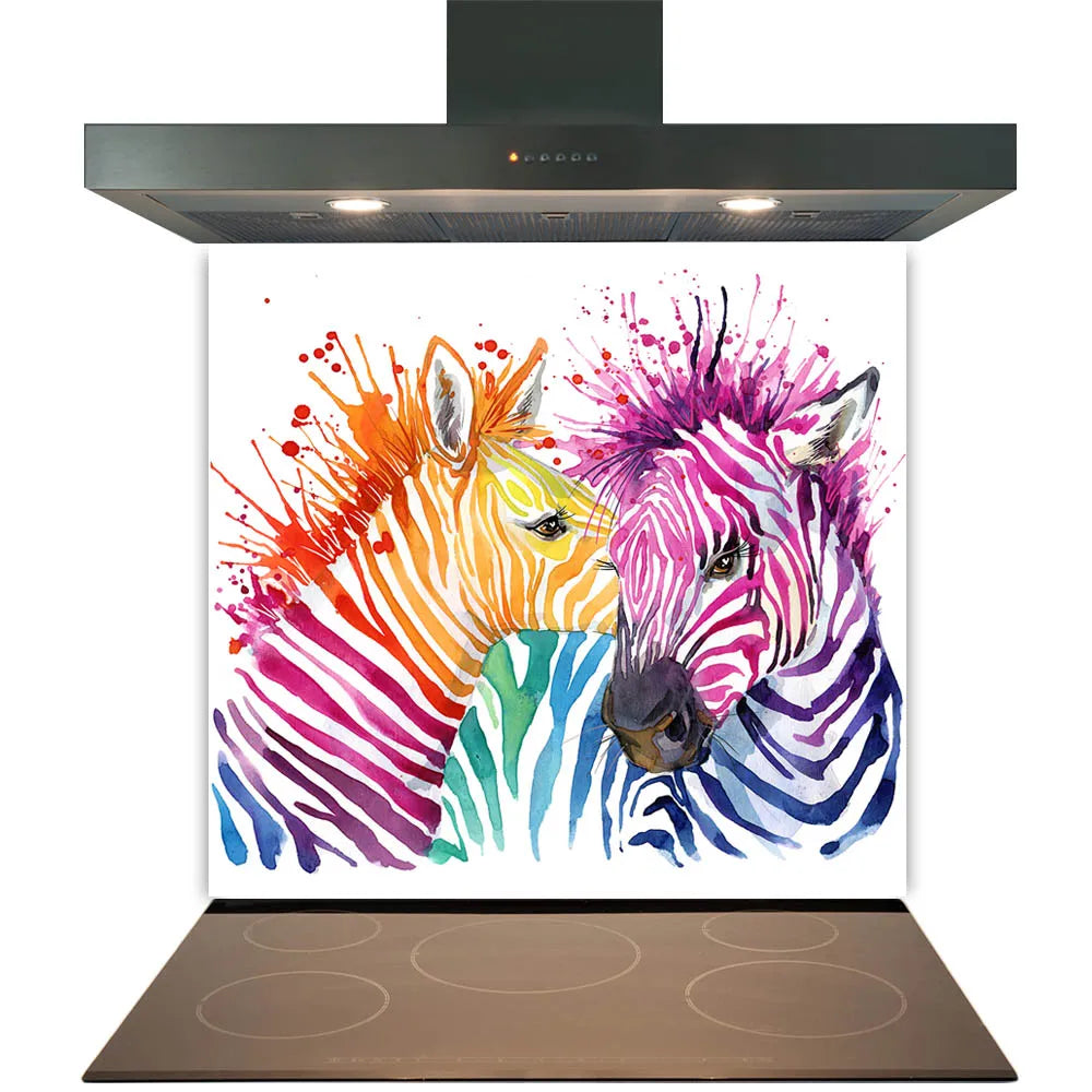 Colourful Zebra Glass Splashback