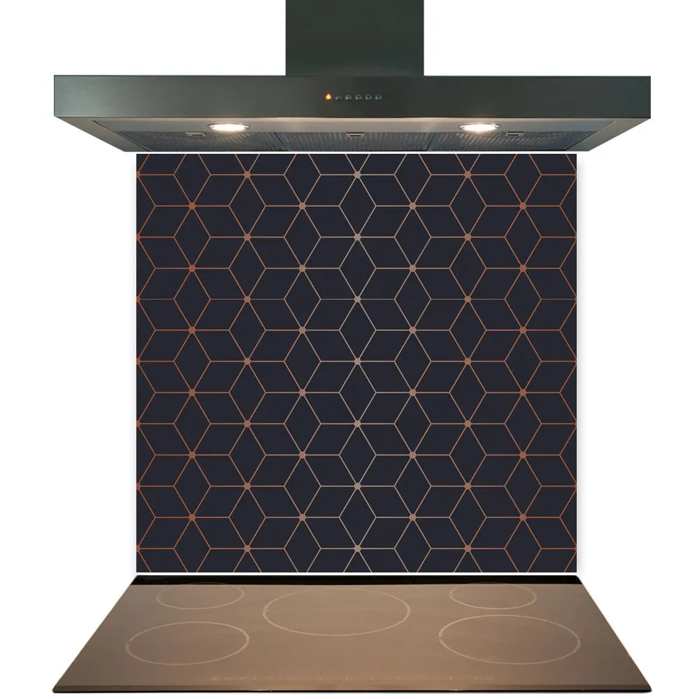 Copper Geometric Glass Splashback