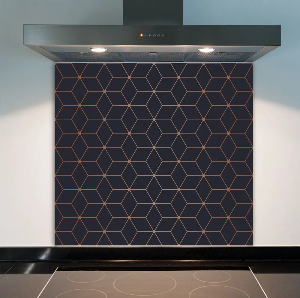 Copper Geometric Glass Splashback