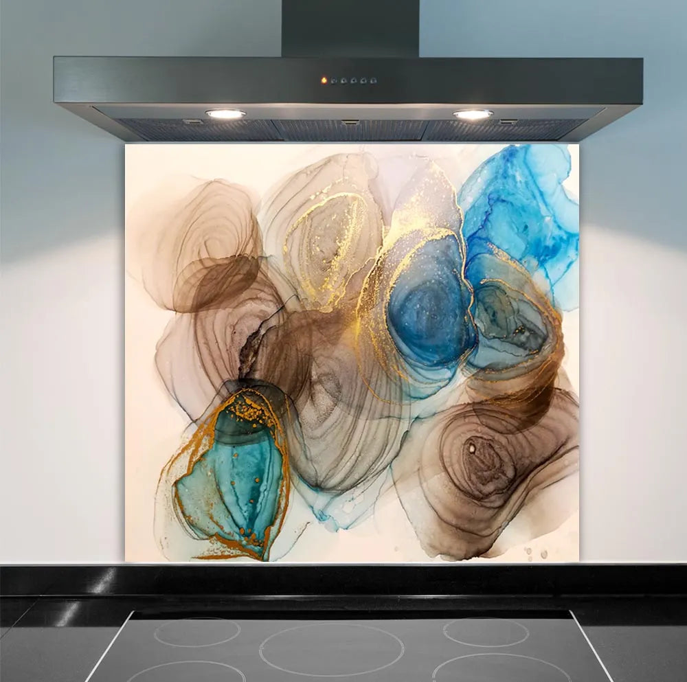 Gold Brown Deluxe Glass Splashback